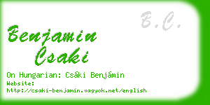 benjamin csaki business card
