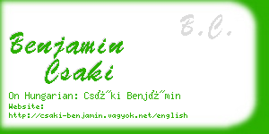 benjamin csaki business card